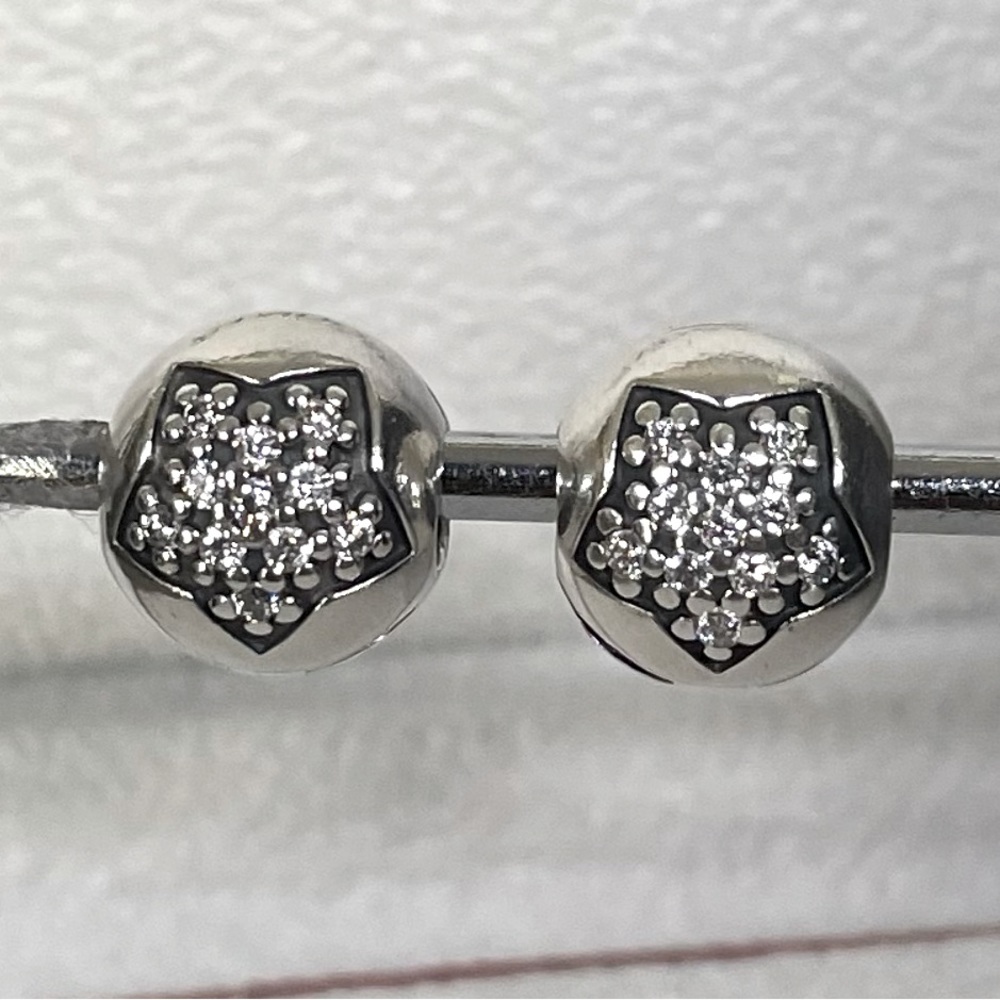 PAIR❗️Pandora Sterling Silver 925  You Are Star Clips